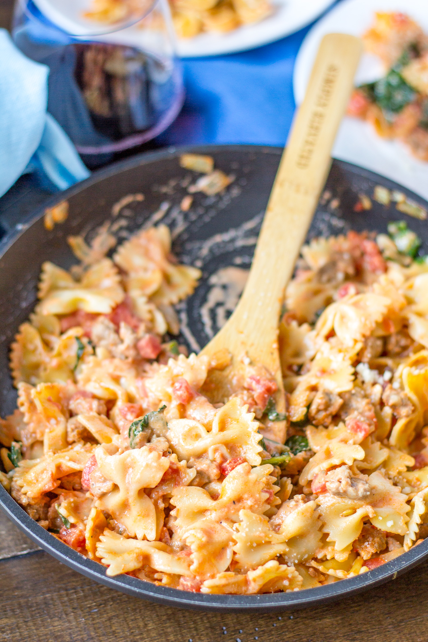 Sweet and Spicy Sausage and Farfalle - A 20 Minute Dinner Recipe