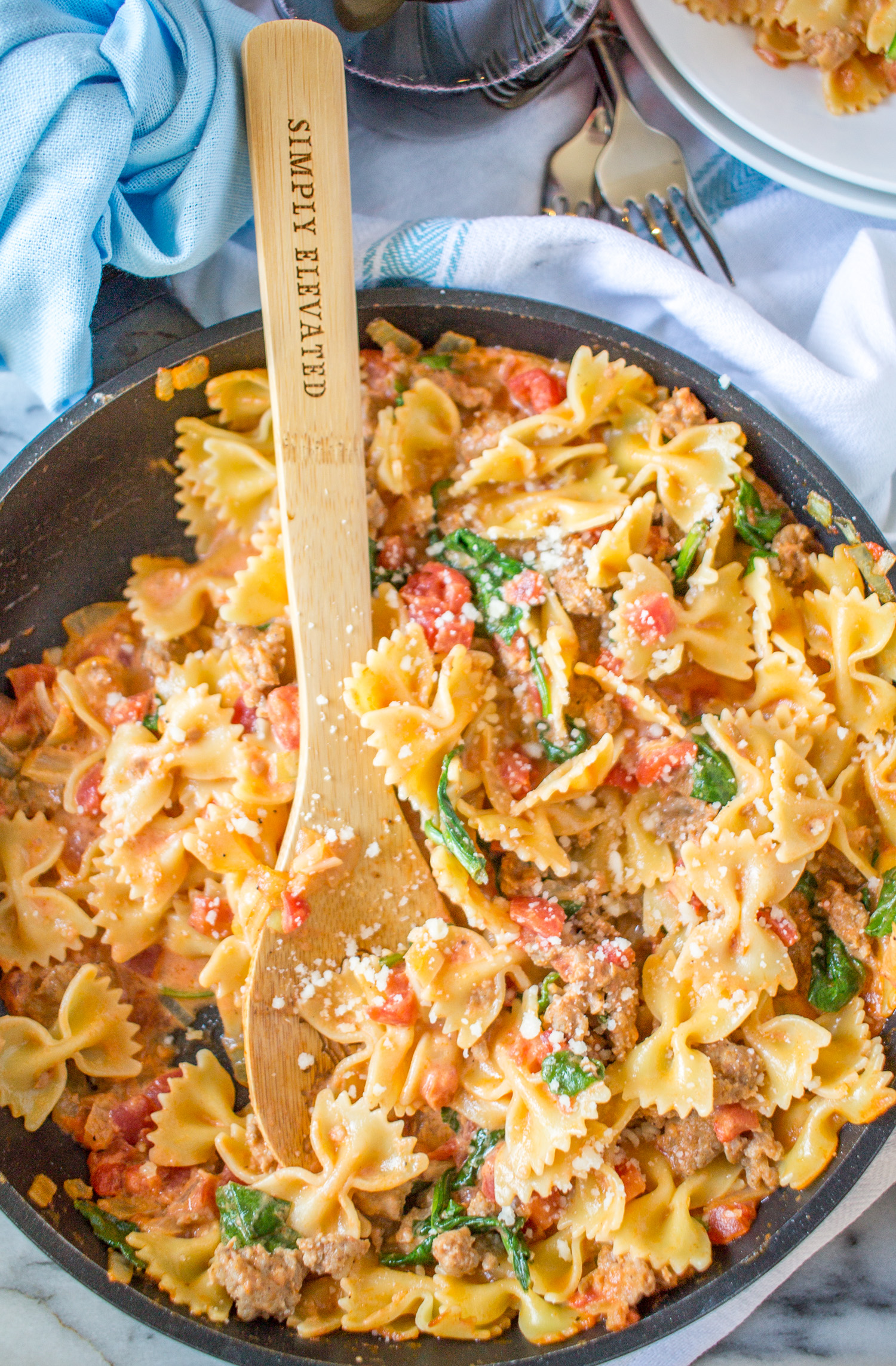 Sweet and Spicy Sausage and Farfalle - A 20 Minute Dinner Recipe