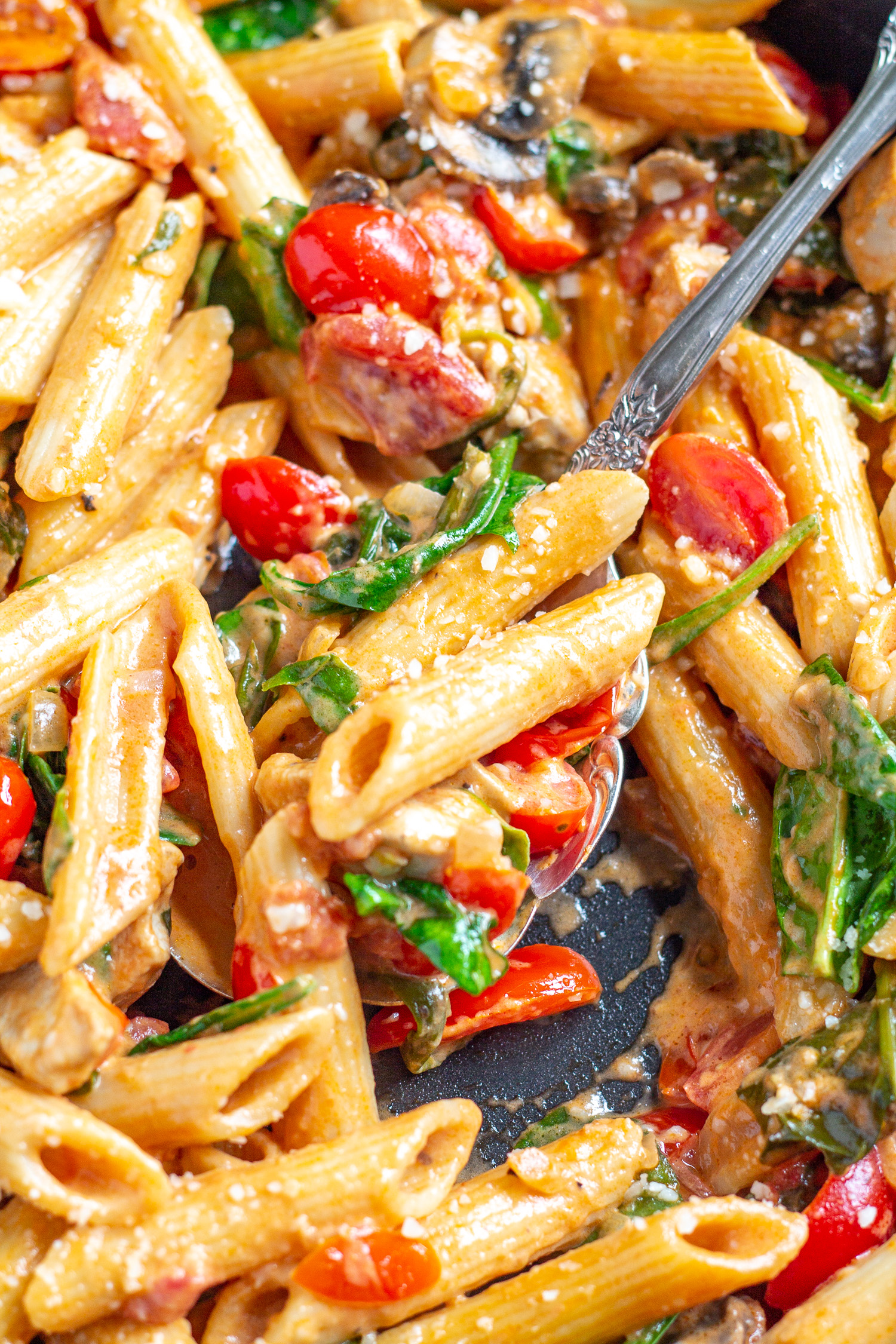 Creamy Tomato Penne with Chicken and Veggies | A Weeknight Dinner