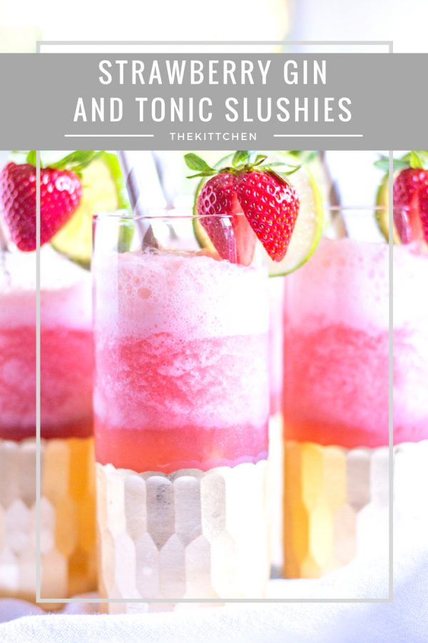 Strawberry Gin and Tonic Slushy | An easy recipe for gin and tonic slushies 