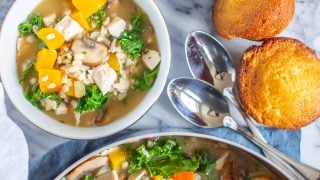 Chicken Soup with Butternut Squash, Barley, and Kale
