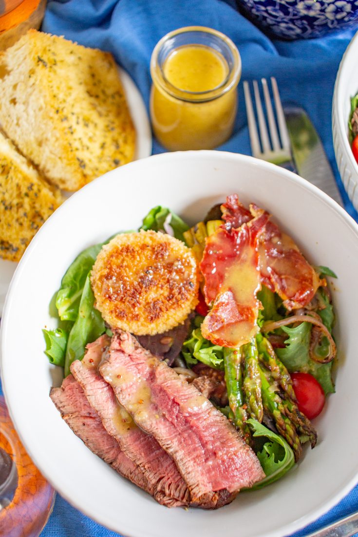 Steak and Fried Goat Cheese Salad - thekittchen