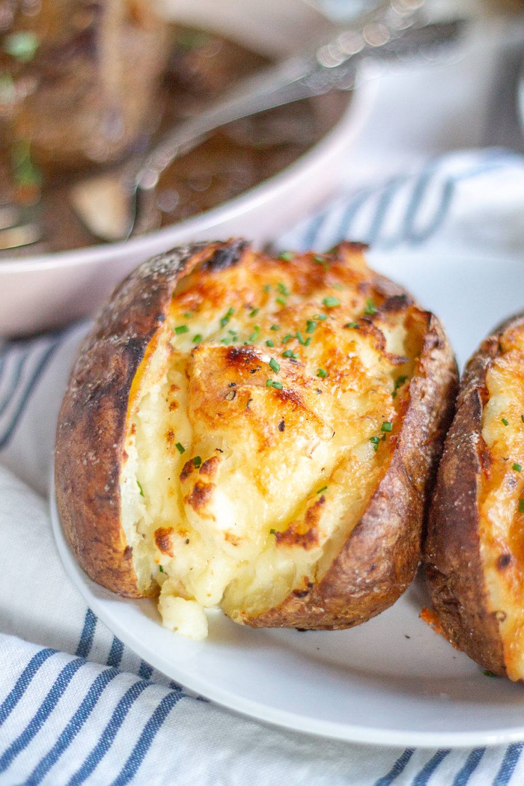 Twice Baked Brie Potatoes | Easy Baked Potato Side Dish