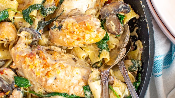 Marry Me Chicken with Veggies | The internet has been all abuzz about Marry Me Chicken, a creamy cheesy chicken dish made with sundried tomatoes. I added extra veggies and a secret ingredient to create my own version.