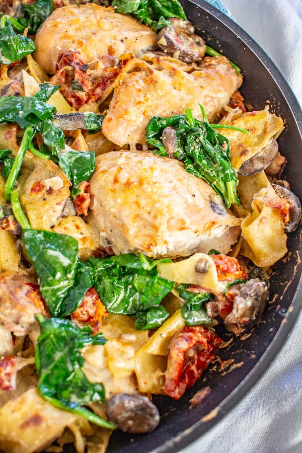 Marry Me Chicken with Veggies | The internet has been all abuzz about Marry Me Chicken, a creamy cheesy chicken dish made with sundried tomatoes. I added extra veggies and a secret ingredient to create my own version.