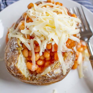 Jacket Potatoes with Beans | This classic British meal is an easy to prepare dinner.
