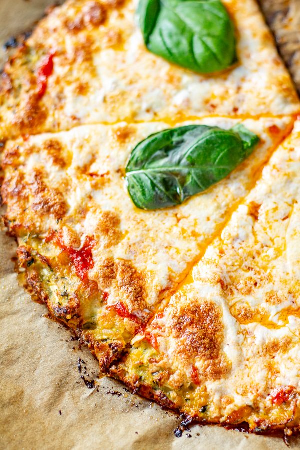 Gluten Free Zucchini Pizza Crust | An easy 6 ingredient recipe for a healthier version of pizza!