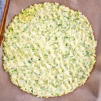 How to make Gluten Free Zucchini Pizza Crust - The dough ready to get baked