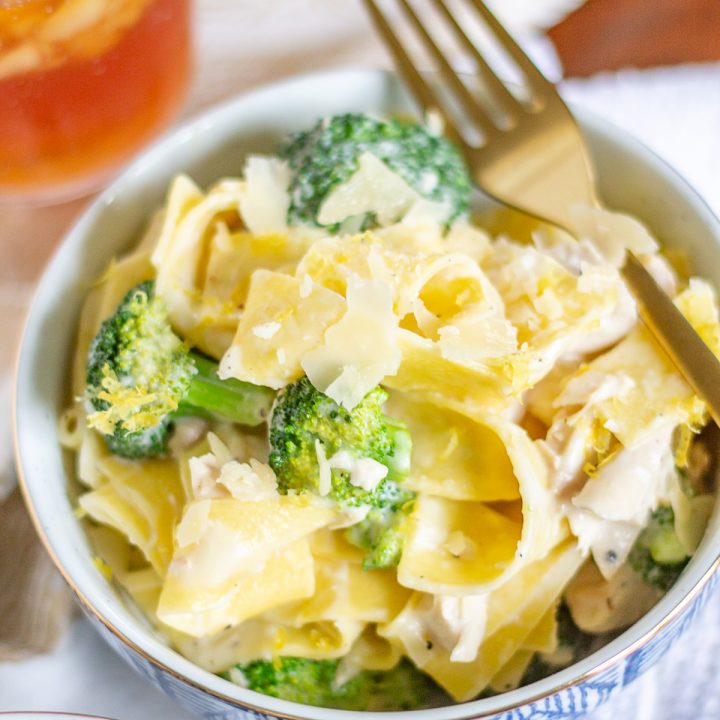 Transform leftover chicken into delicious homemade dinner. Chicken and Broccoli Pasta with a Goat Cheese Sauce is an easy dinner recipe that comes together in just 15 minutes.