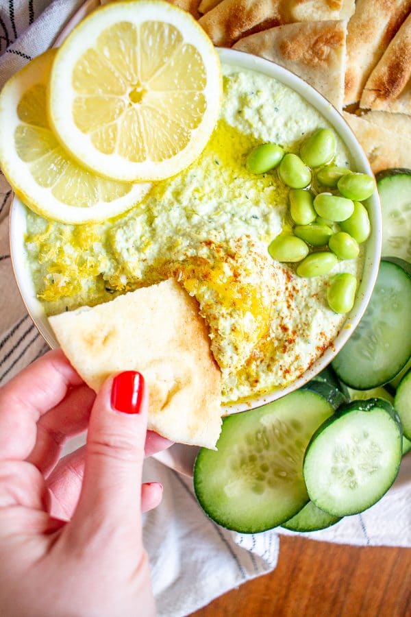 Quick and Easy Edamame Hummus - a 10 minute recipe for a healthy snack