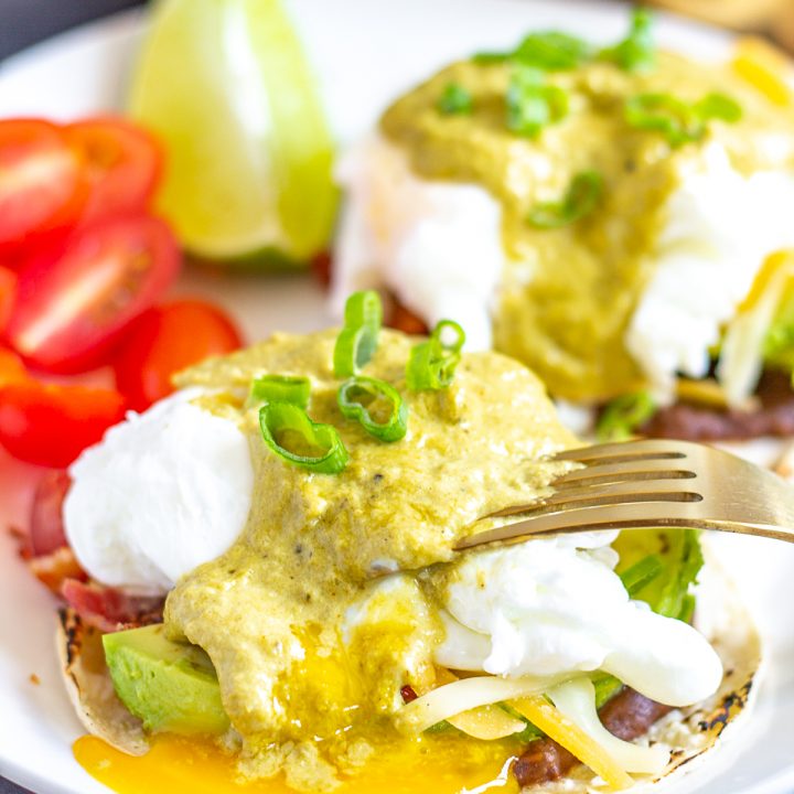 Mexican Eggs Benedict uses classic Mexican ingredients to create a fun twist on Eggs Benedict. It's a restaurant-style brunch that you can easily make at home.