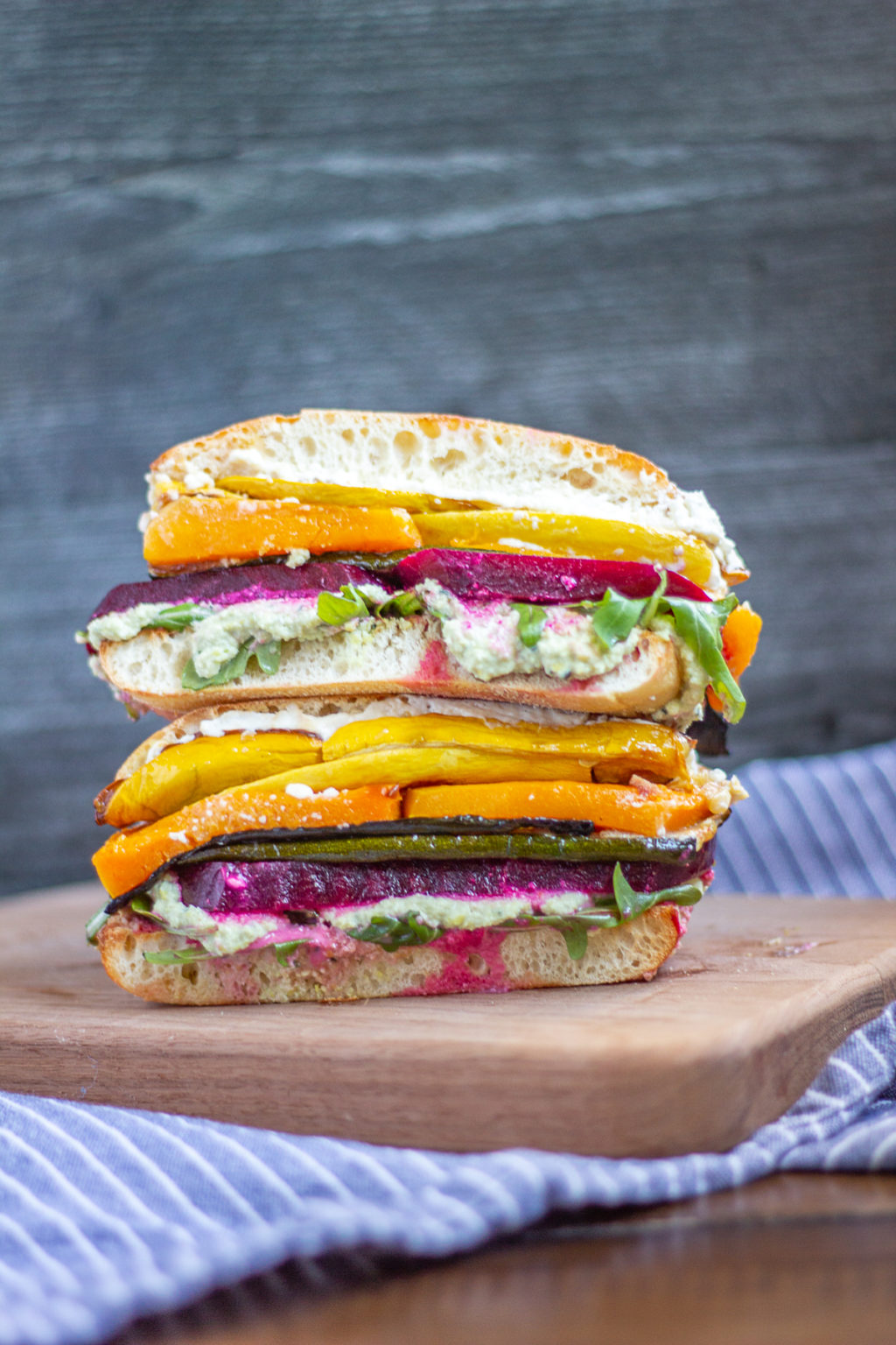 Rainbow Roasted Vegetable Sandwich - thekittchen