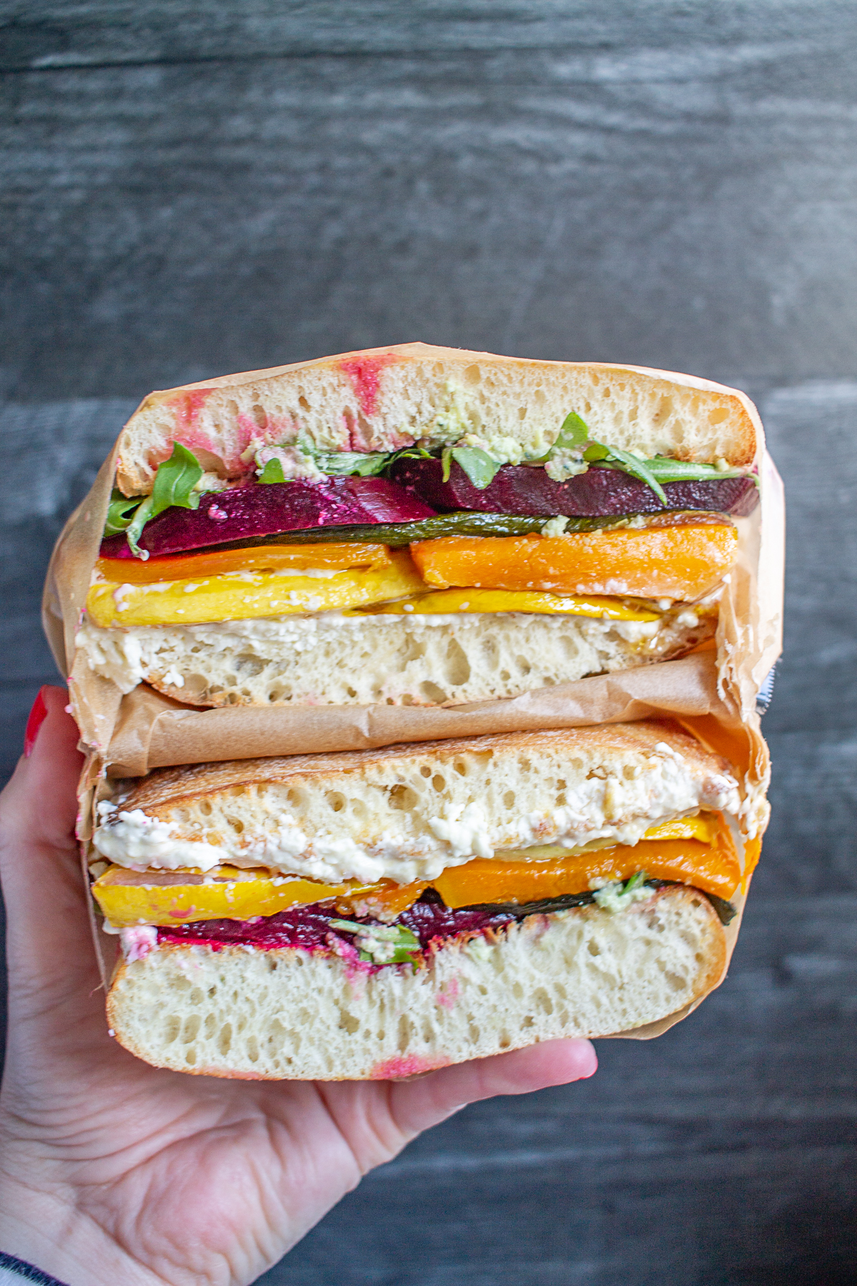 Rainbow Roasted Vegetable Sandwich - thekittchen