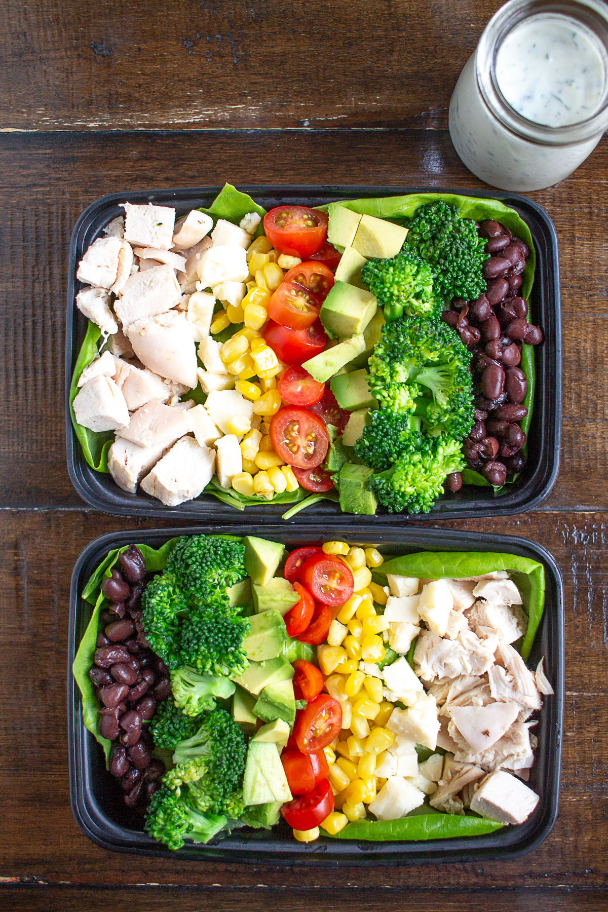 Meal Prep Salads for Weight Loss (Healthy Cobb Salad Recipe)