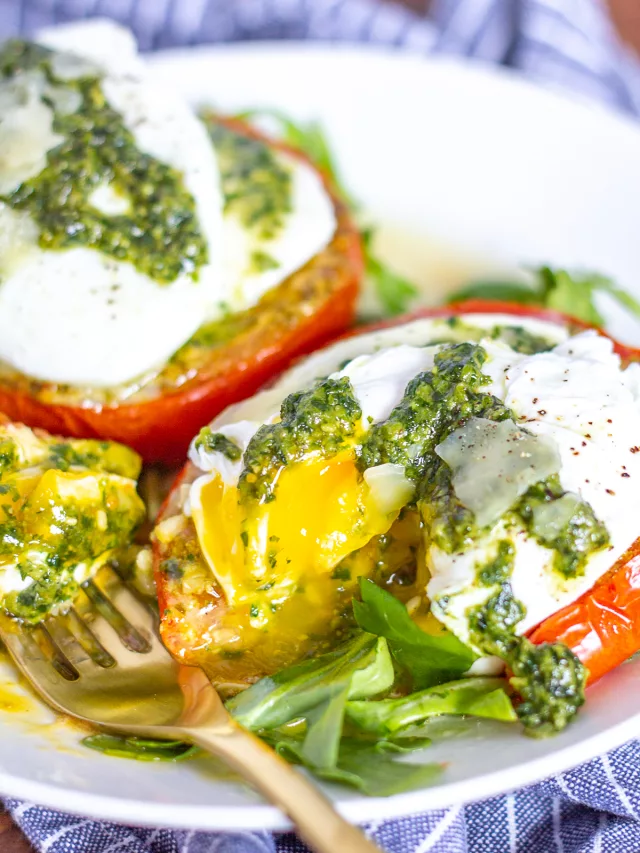 Roasted Tomato and Pesto Eggs Benedict