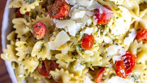 Easy Caprese Pasta Roasted Tomato Basil and Mozzarella Pasta