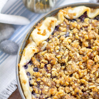 Blueberry, Goat Cheese and Basil Pie