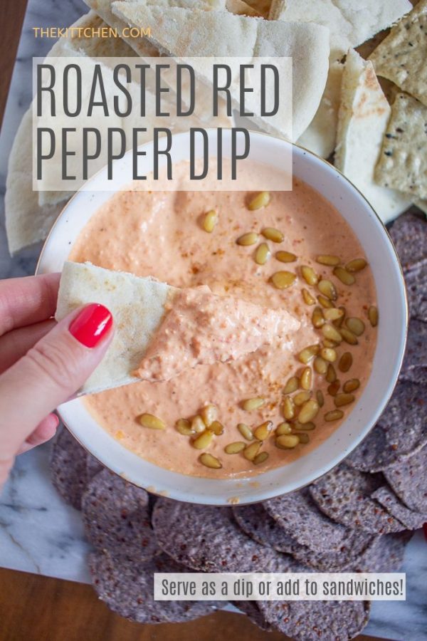 Roasted Red Pepper Dip | Spread this roasted red pepper dip on a cracker, add it to a sandwich, or put it inside an omelet. It's a culinary secret weapon.