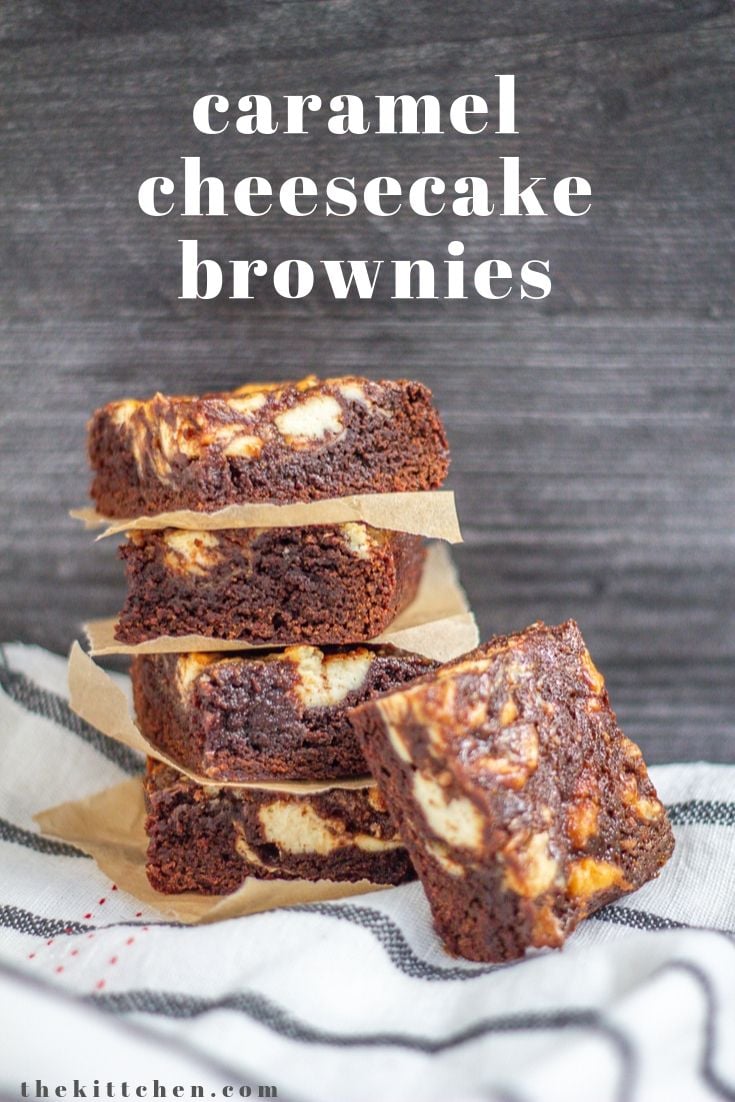 Caramel Cheesecake Brownies Made Using a Boxed Brownie Mix