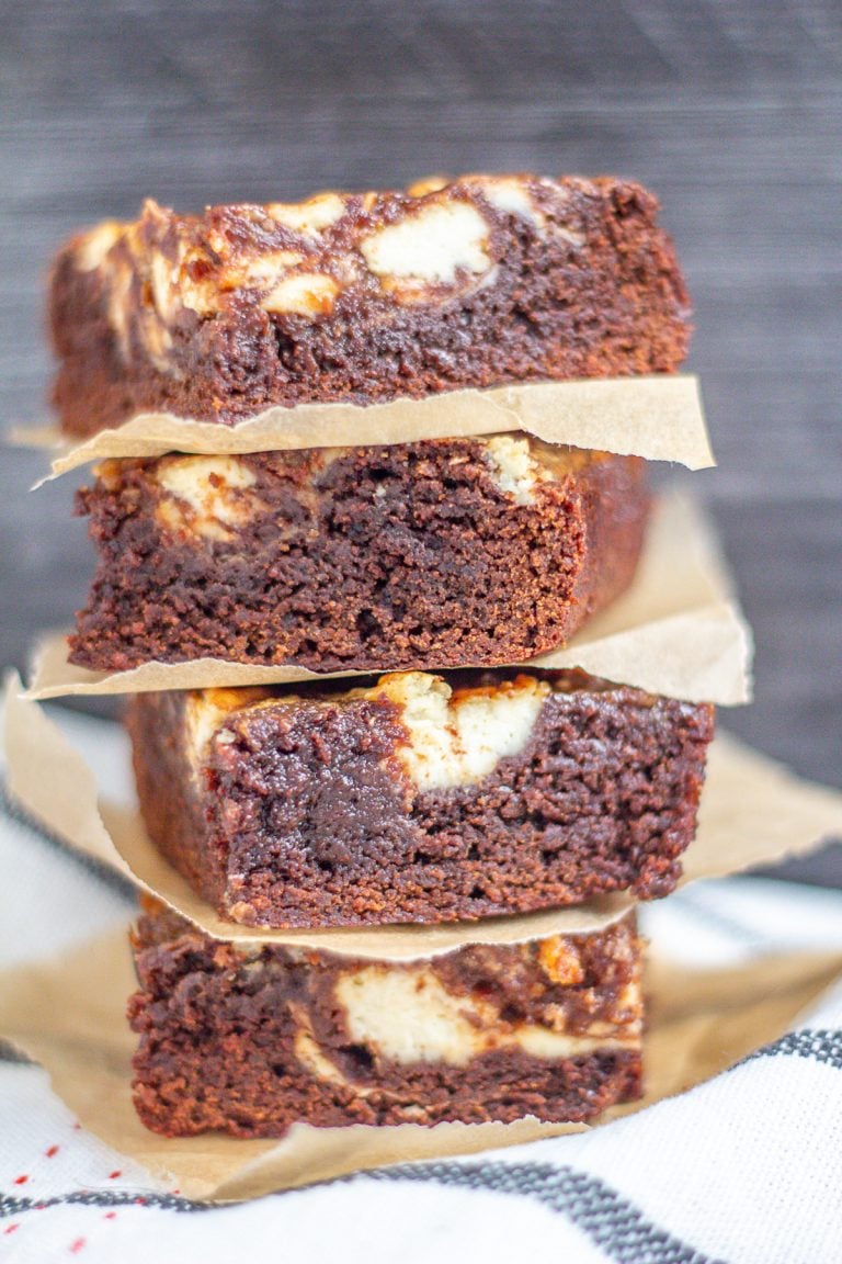 Caramel Cheesecake Brownies Made Using a Boxed Brownie Mix