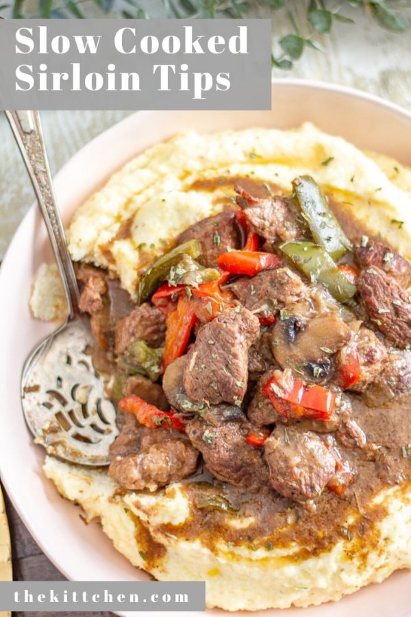 This is a classic recipe for Sirloin Tips with a rich gravy. Sirloin Tips get quickly seared and then slow cooked in a dutch oven for 2 hours in a mixture of vegetables, wine, and beef consommé.