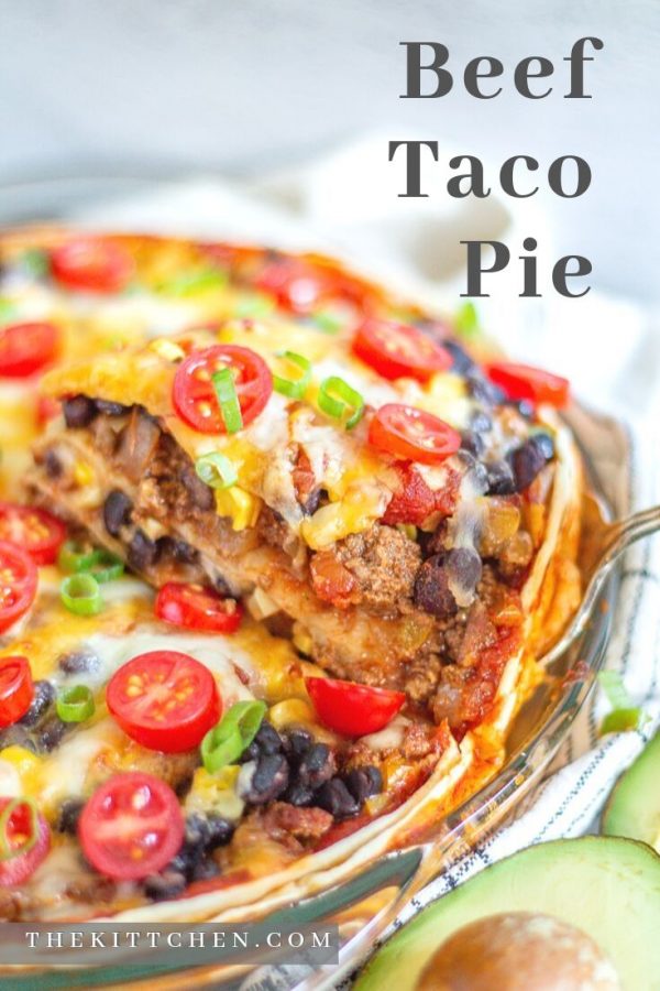 This Beef Taco Pie is a crowd-pleasing meal that is easy to make with just 20 minutes of active preparation time and 30 minutes of bake time.