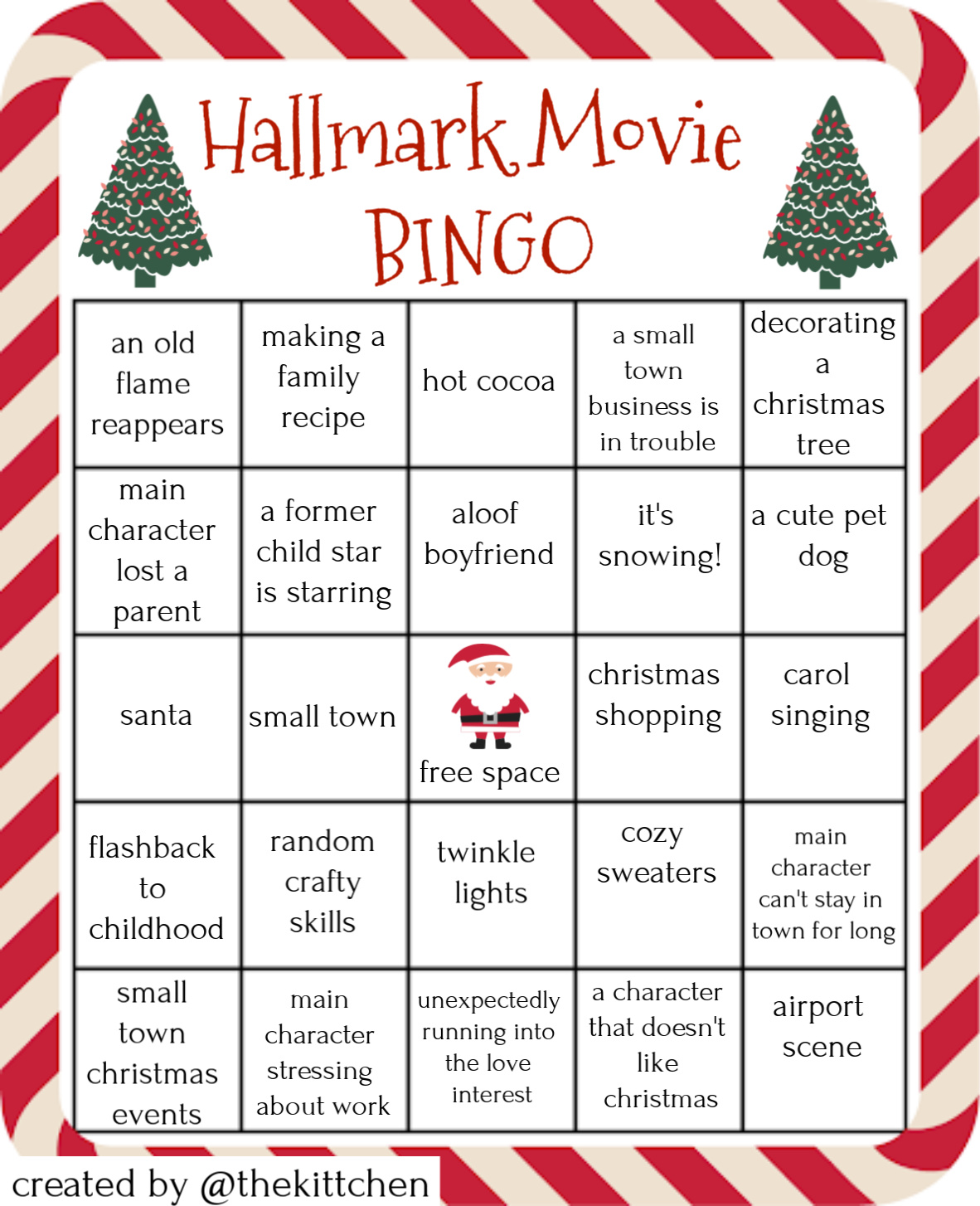 Printable Hallmark Christmas Movie Bingo Cards Printable Word Searches