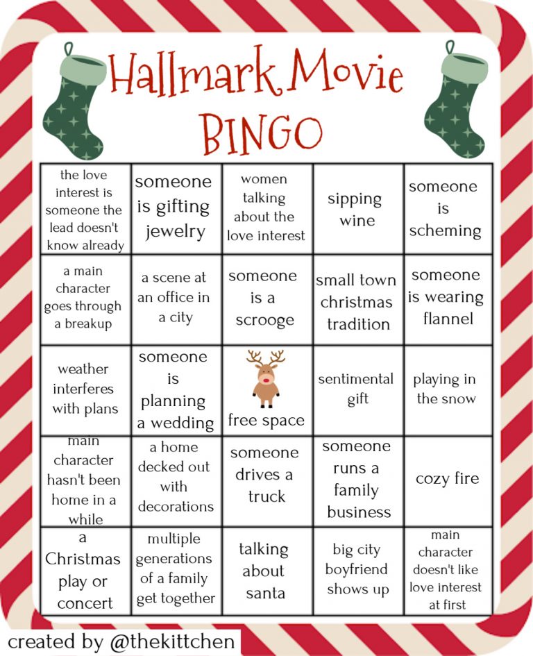 Hallmark Movie Bingo Printable Printable World Holiday