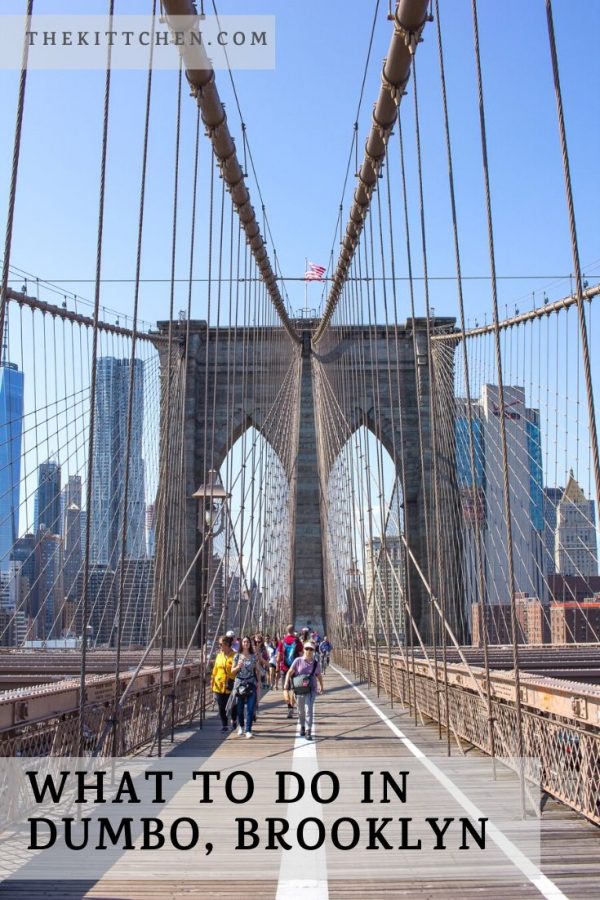 A guide of what to do in Dumbo, the Brooklyn neighborhood located "down under the Manhattan Bridge overpass" including where to eat, shop, and explore.