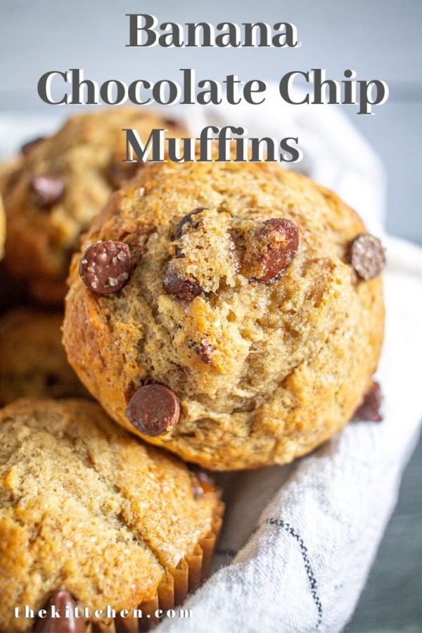 An easy banana chocolate chip muffin recipe made with ripe bananas and basic pantry staples.
