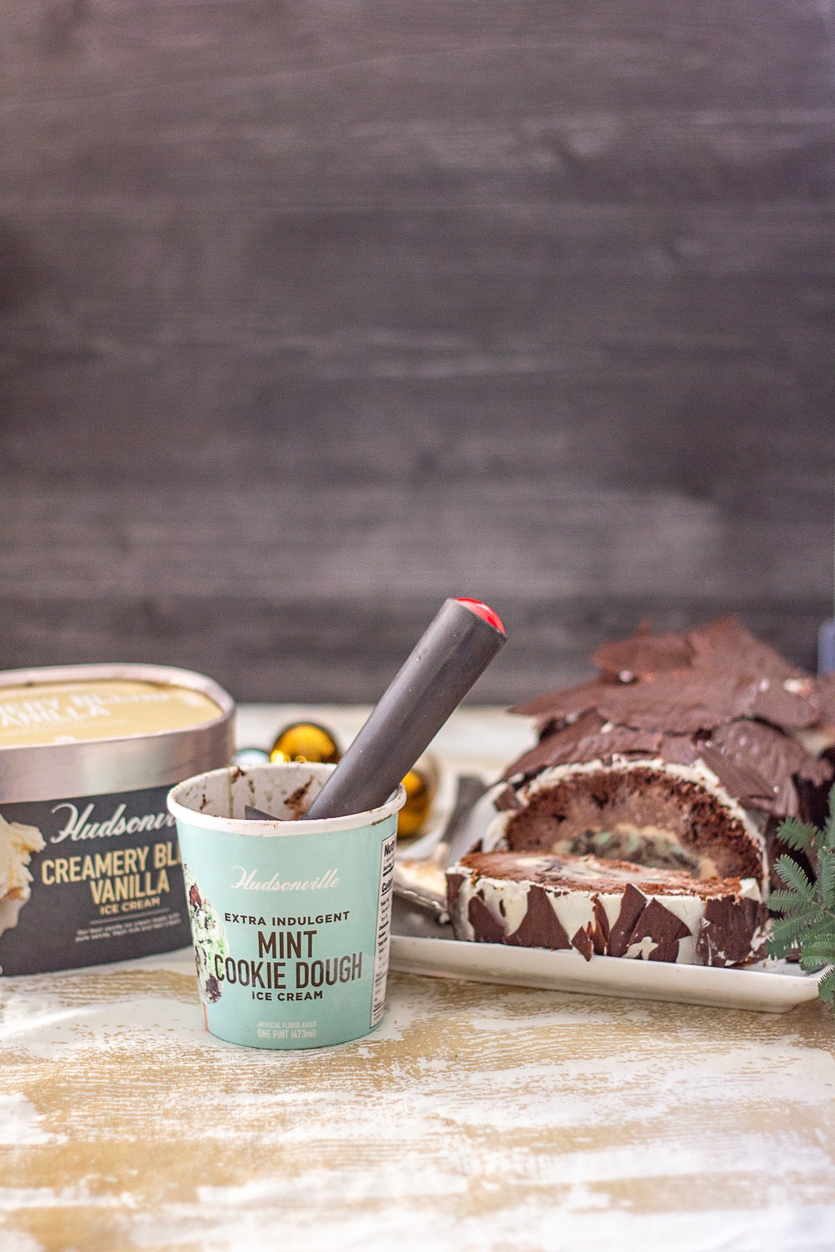 Ice Cream Yule Log thekittchen