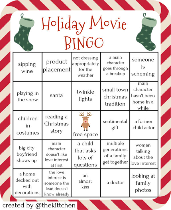 6 Christmas Movie Bingo Cards