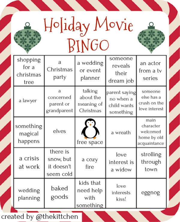 Holiday Movie Bingo - 6 different bingo cards so you can play a game while you watch Christmas movies!