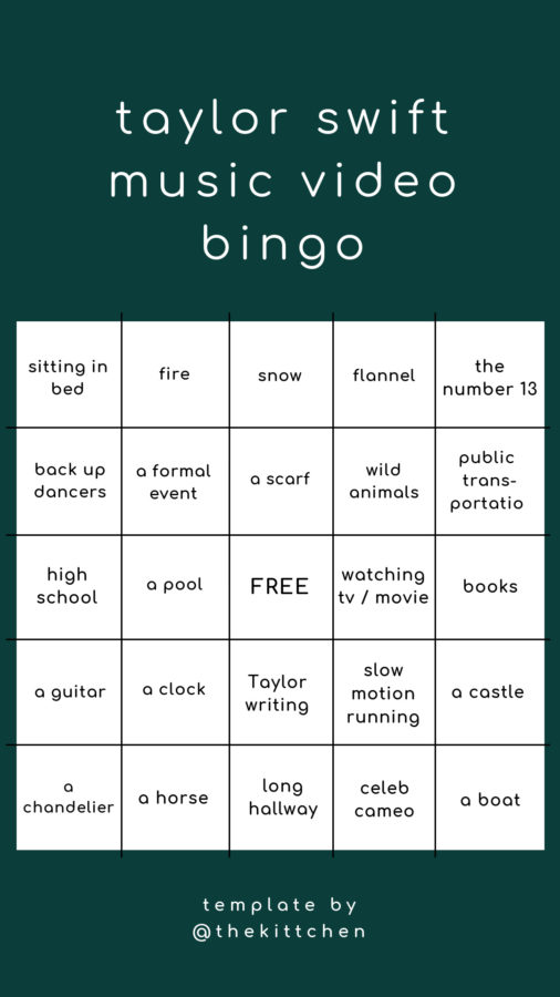 Taylor Swift Bingo Cards - a set of 6 free bingo cards