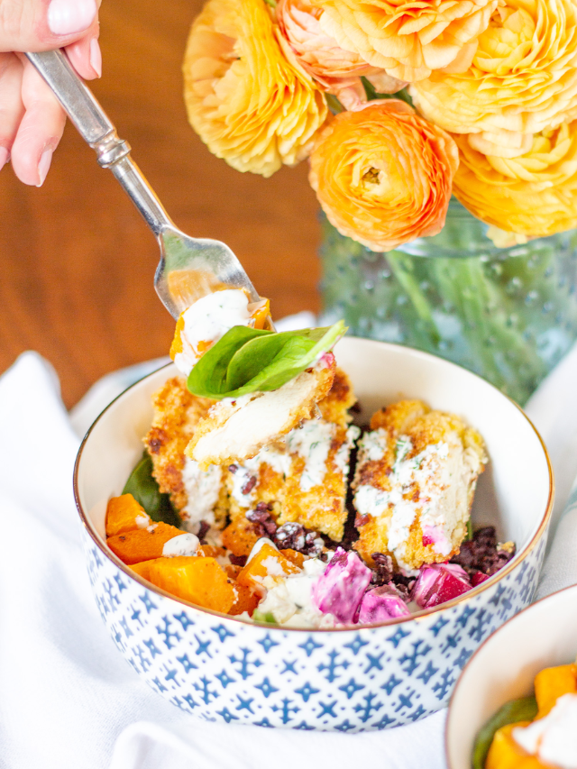 Superfood Salad Bowls with Crispy Chicken Story