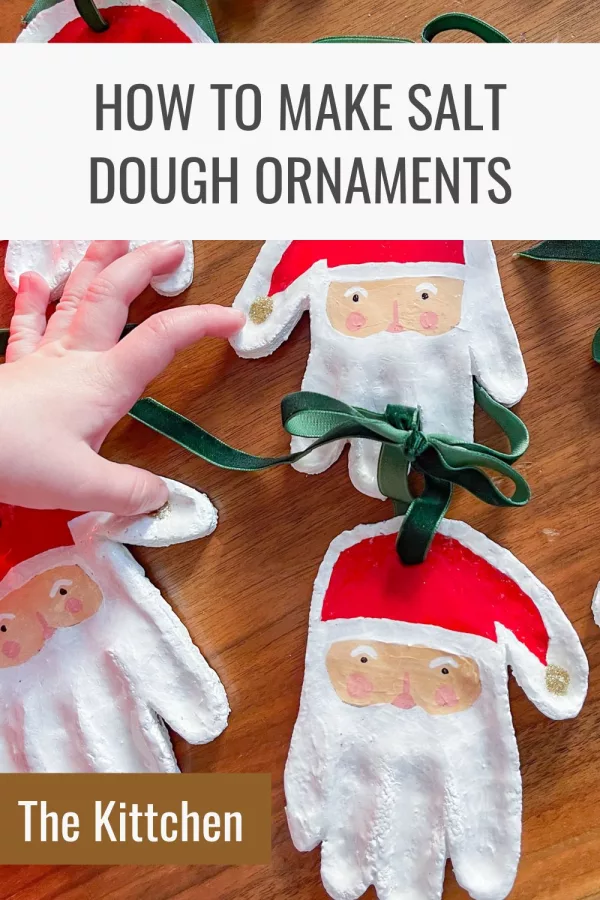 Learn how to make salt dough Santa ornaments! This super easy DIY project can be given to friends and family as gifts!