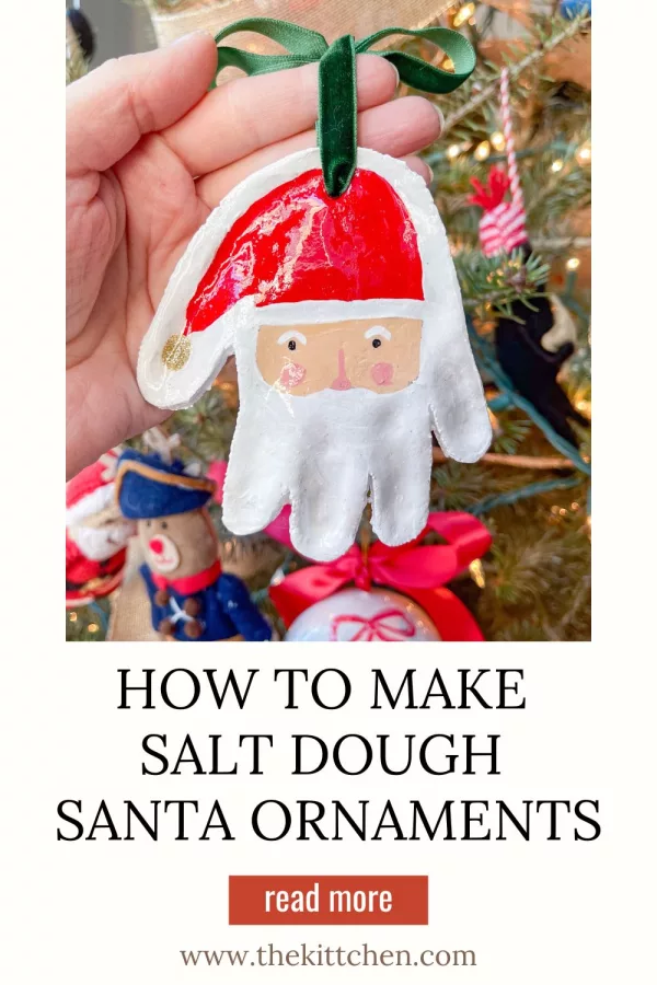 Learn how to make salt dough Santa ornaments! This super easy DIY project can be given to friends and family as gifts!