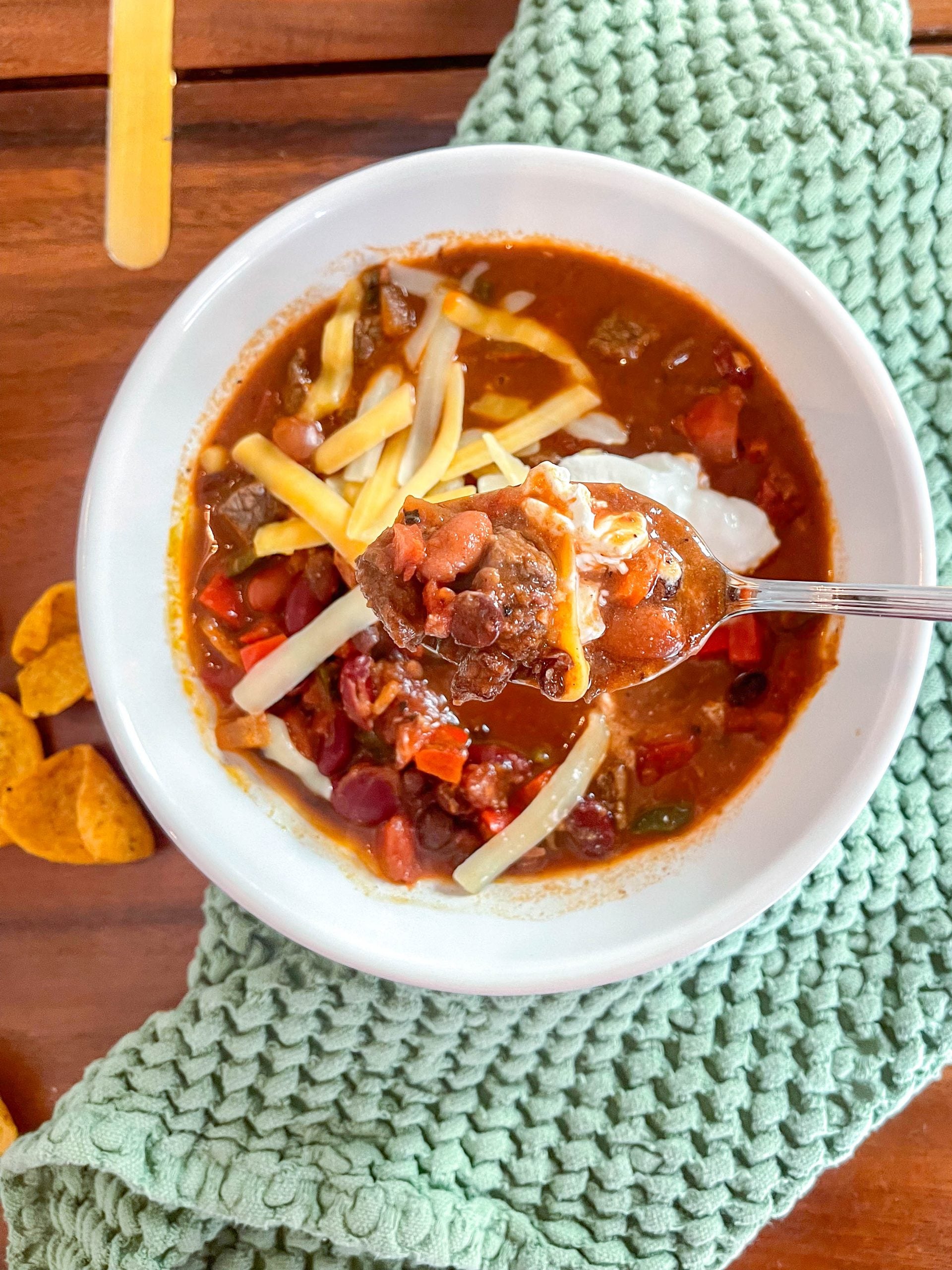 This Brisket Chili has chunks of tender meat, lots of beans, and a smoky spicy flavor thanks to poblano peppers.